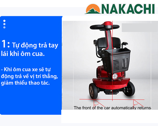 chế độ tự động trả lái Xe Điện 4 Bánh Nakachi NC-X02